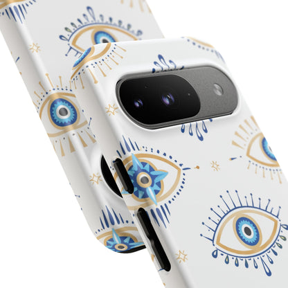 Blue Evil Eye Phone Case – Protective Slim Shockproof Cover for Iphone, Samsung Galaxy and Pixel