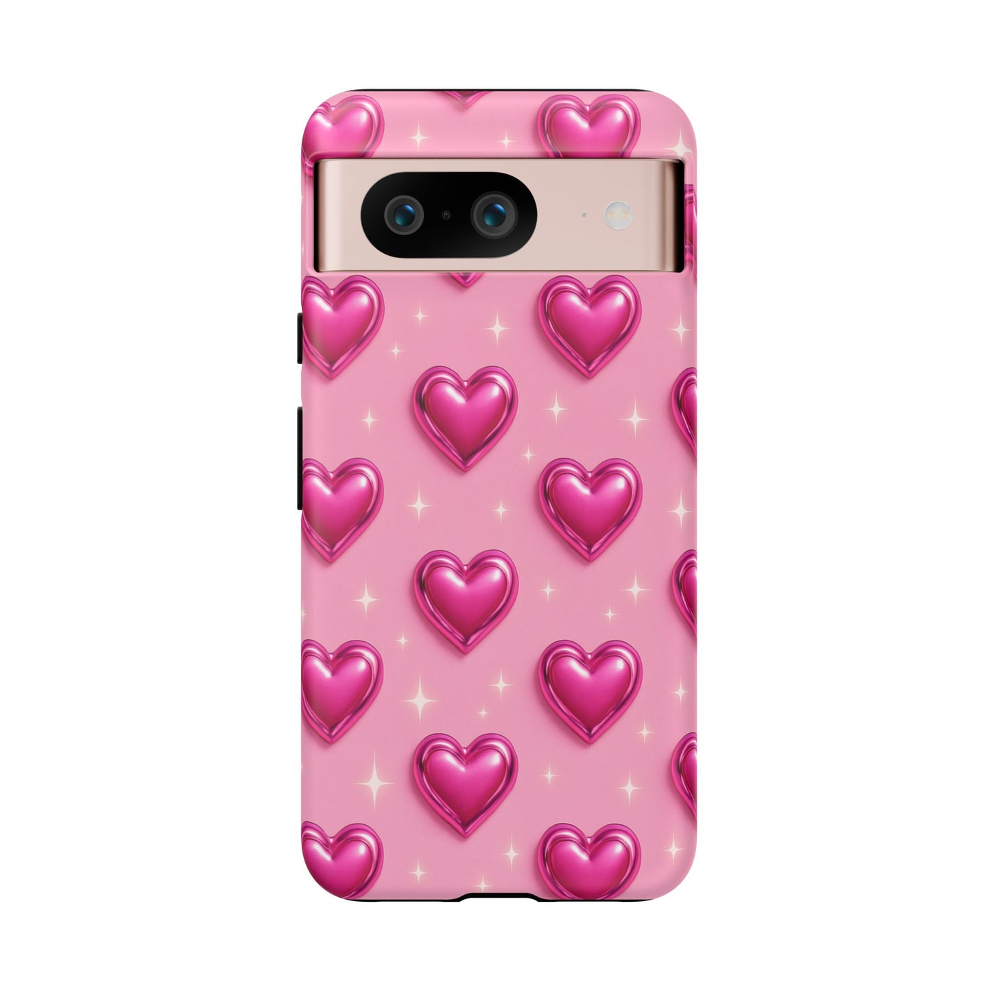 Pink Heart Pattern Phone Case | Tough Protective Case for Iphone, Samsung Galaxy and Pixel