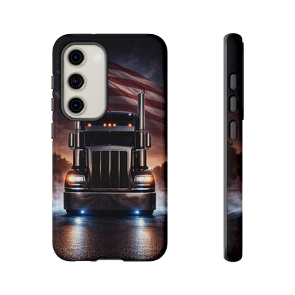 Semi Truck Phone Case American Flag Big Rig Trucker Gift iPhone Samsung