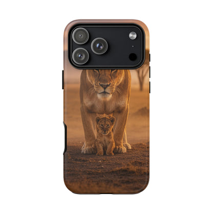 Lioness & Cub Phone Case | Safari Wildlife Tough Case for iPhone & Samsung