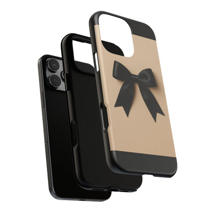 Black Bow Phone Case | Elegant Coquette Bow Design | Chic Neutral Tough Case for iPhone & Samsung