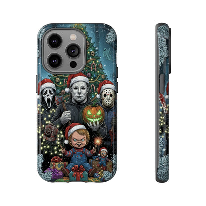 Christmas Horror Phone Case – Festive Slasher Collage Tough Case (iPhone, Samsung, Pixel)