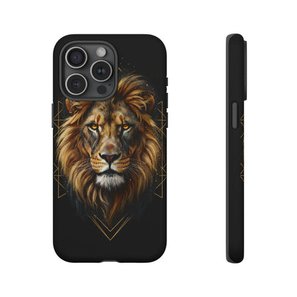 Majestic Lion Phone Case – Black Gold Luxury Lion Art Tough Protective Case