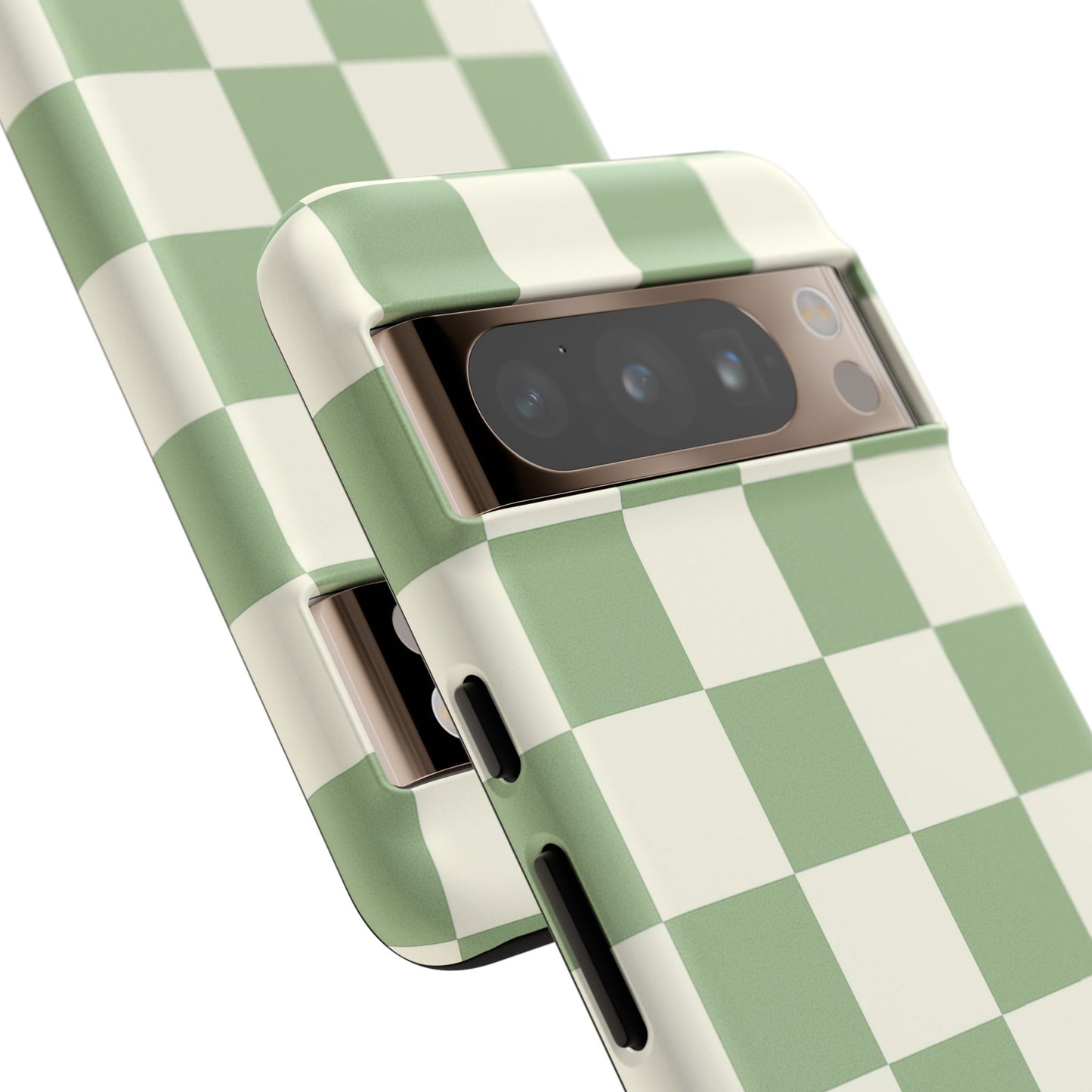 Sage Green Checkerboard Phone Case | Minimal Aesthetic Checkered iPhone & Samsung Tough Case