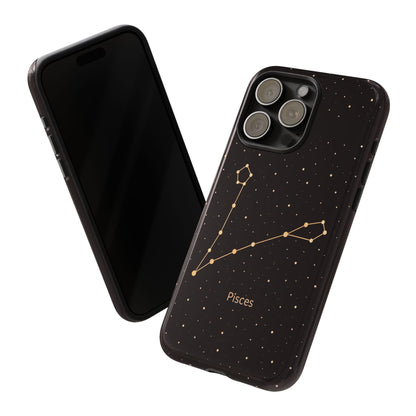 Pisces Zodiac Constellation Phone Case – Luxe Gold Celestial Cover