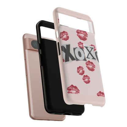 XOXO Kiss Print Phone Case | Coquette Valentine Aesthetic | Cute Pink Lipstick Kiss Tough Case for iPhone & Samsung