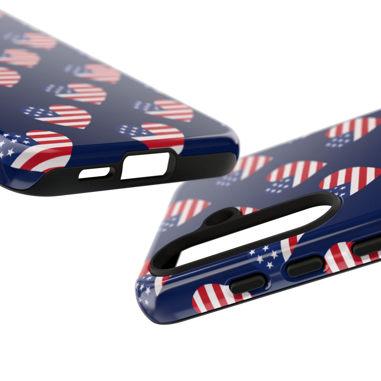 Patriotic American Flag Heart Phone Case – Tough Shockproof, USA Stars & Stripes for Iphone, Samsung Galaxy and Pixel