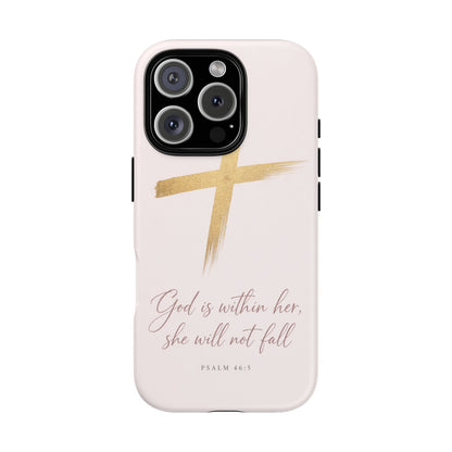 Psalm 46:5 God Is Within Her Christian Cross Phone Case Faith Gift