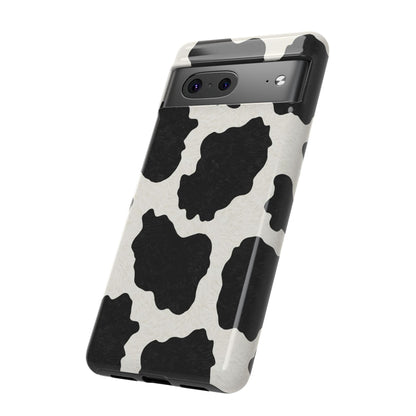 Black & White Cow Print Phone Case | Western Aesthetic iPhone & Samsung Tough Case