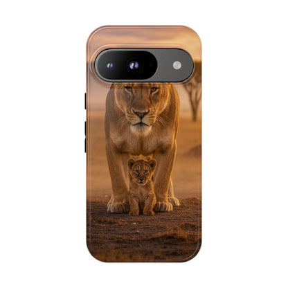 Lioness & Cub Phone Case | Safari Wildlife Tough Case for iPhone & Samsung