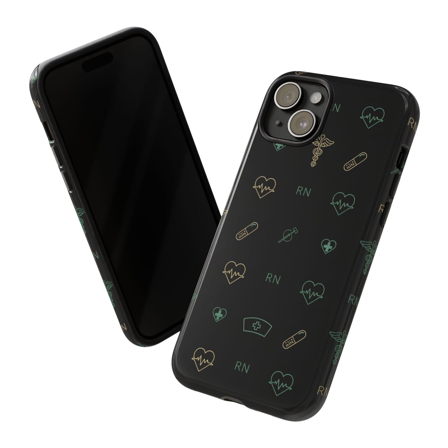 RN Nurse Phone Case – Minimal Medical Icon Pattern Healthcare Worker Tough Case