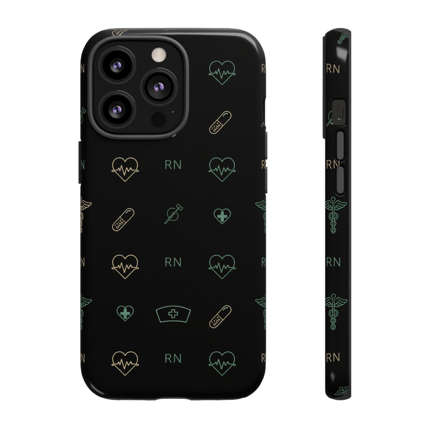RN Nurse Phone Case – Minimal Medical Icon Pattern Healthcare Worker Tough Case