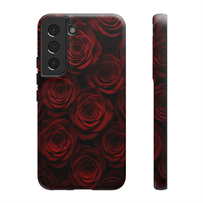 Dark Red Rose Phone Case – Gothic Floral Tough Case (iPhone, Samsung, Pixel)