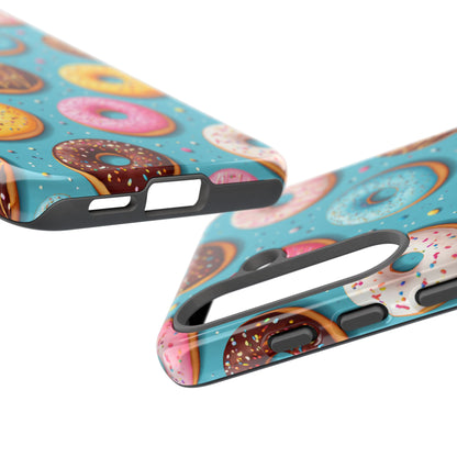 Cute Donut Pattern Phone Case – Colorful Sprinkles Dessert Design for Iphone, Samsung Galaxy and Pixel