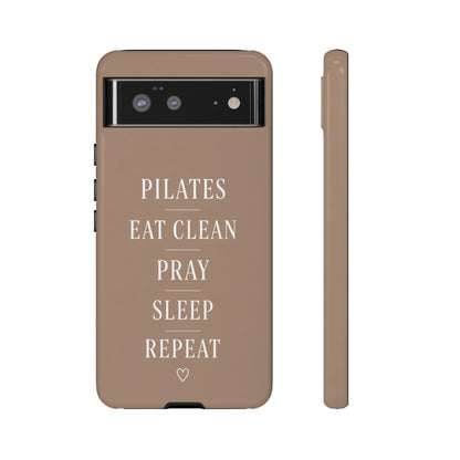 Pilates Phone Case | Eat Clean Pray Sleep Repeat Aesthetic | Wellness Girl Gift