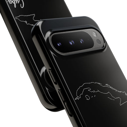 Cuba Outline Phone Case – Minimal Country Map Tough Case (iPhone, Samsung, Pixel)