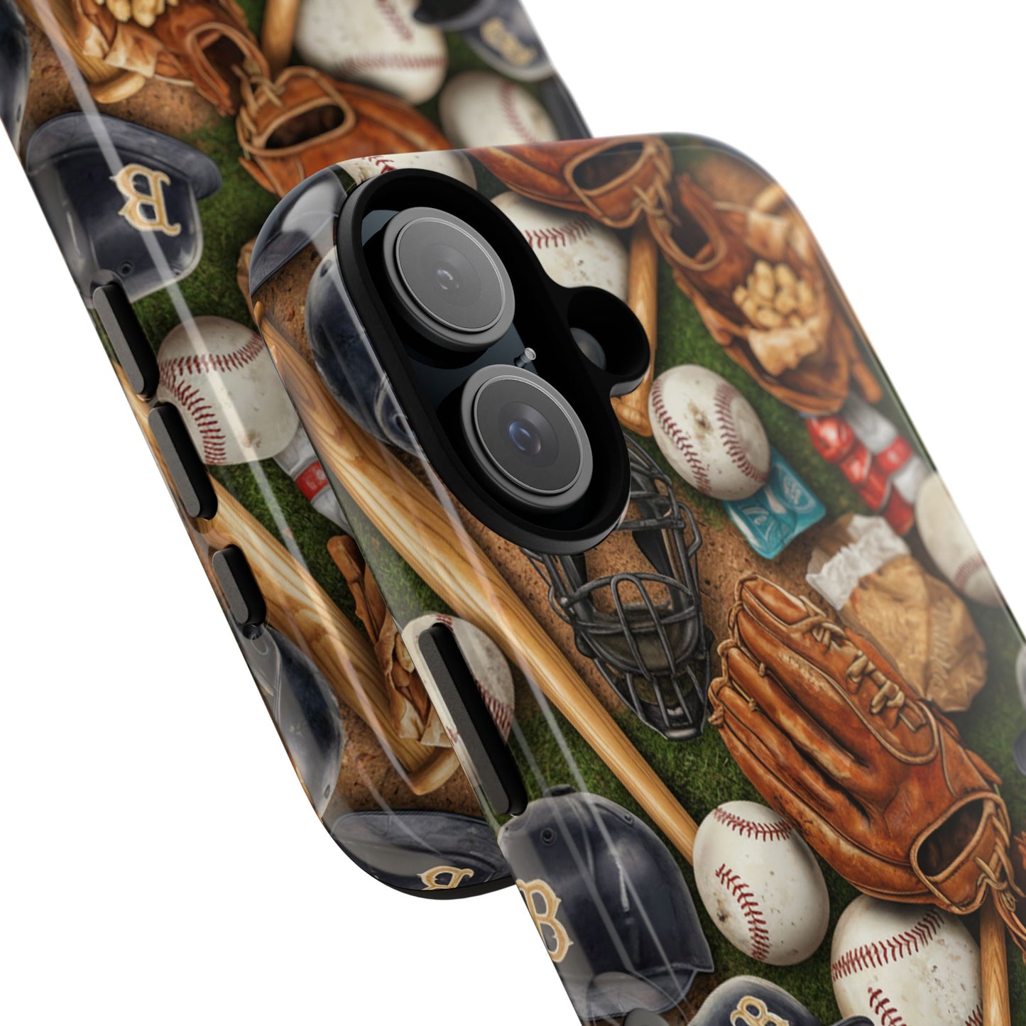 Baseball Gear Collage Phone Case – Vintage Baseball Equipment Sports Tough Case