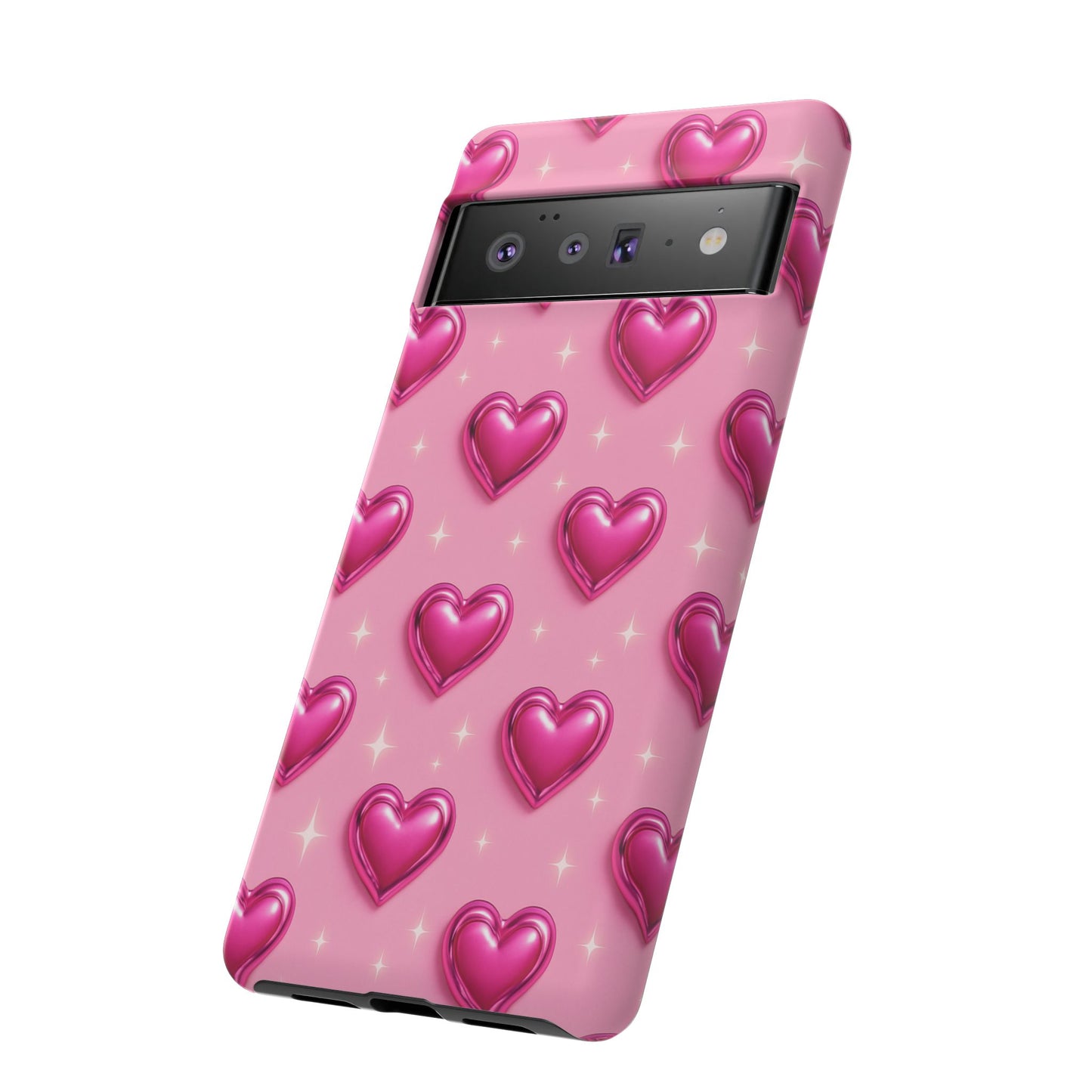 Pink Heart Pattern Phone Case | Tough Protective Case for Iphone, Samsung Galaxy and Pixel