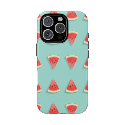 Watermelon Phone Case – Pastel Blue Summer Fruit Tough Case (iPhone, Samsung, Pixel)