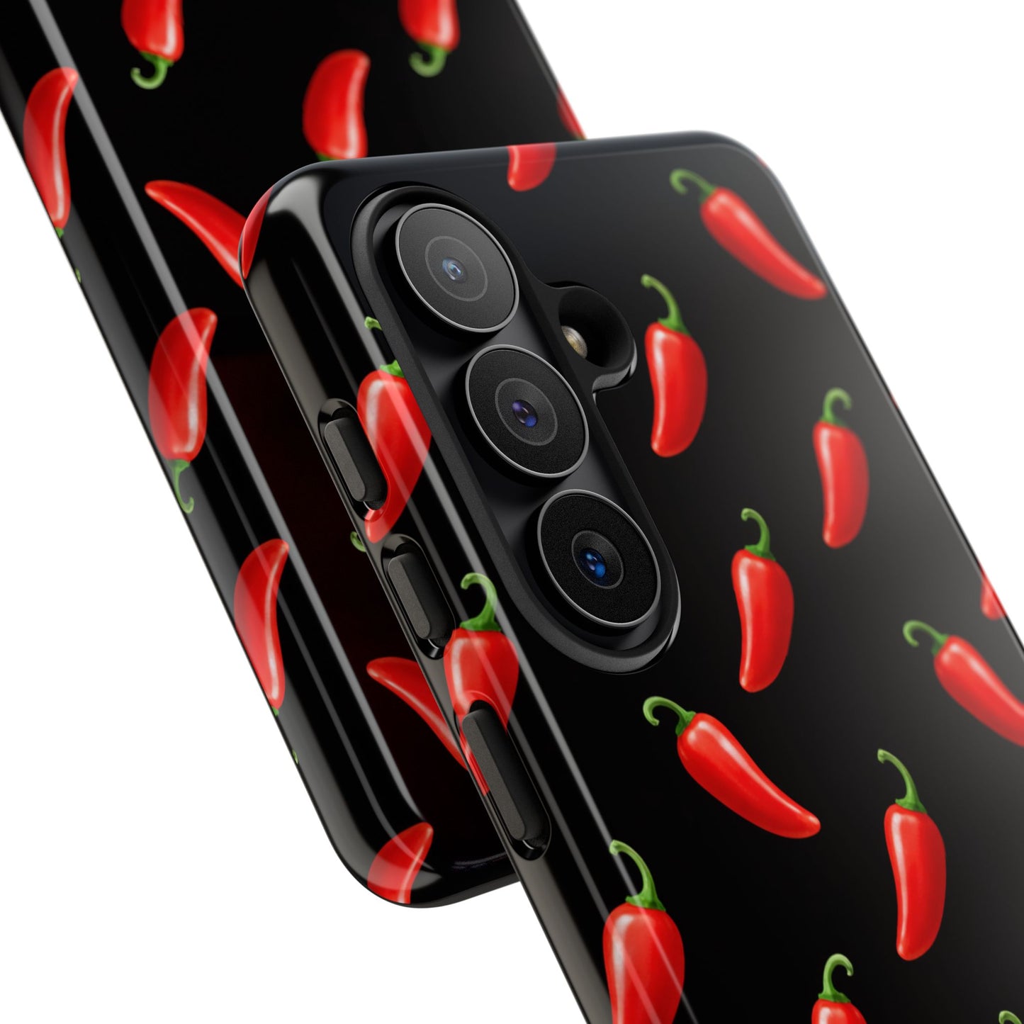 Spicy Chili Pepper Phone Case – Black Cute Hot Pepper Tough Cover for Iphone, Samsung Galaxy and Pixel