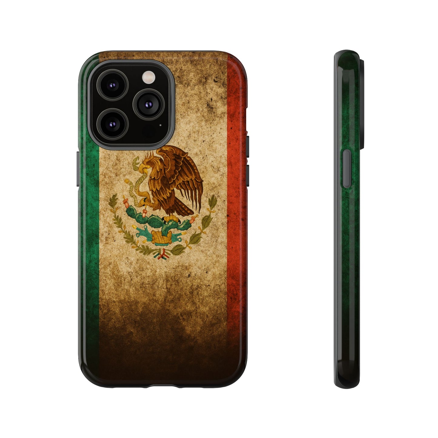 Vintage Mexico Flag Phone Case – Mexican Pride Grunge Flag Aesthetic Tough Case