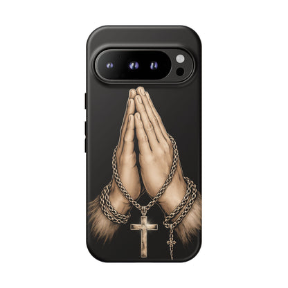 Praying Hands Cross Phone Case – Christian Faith Scripture Cover