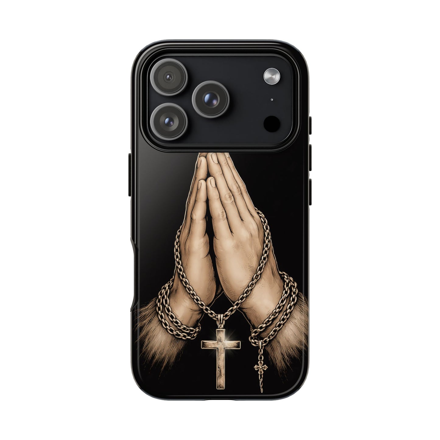 Praying Hands Cross Phone Case – Christian Faith Scripture Cover