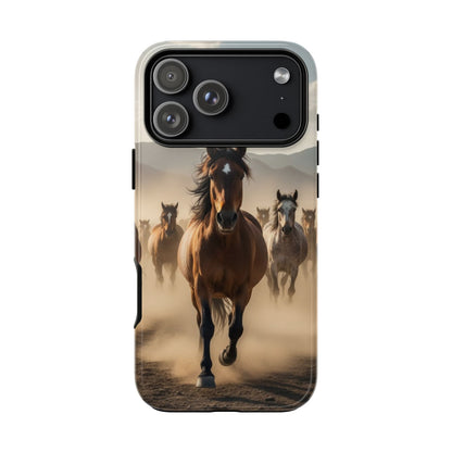Running Horses Phone Case | Wild Mustang Herd Tough Protective Cover