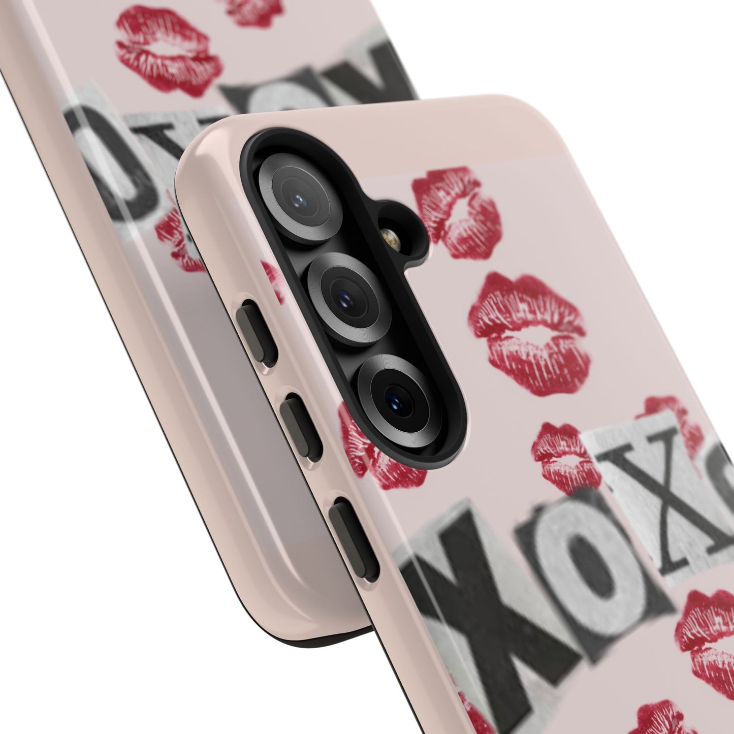 XOXO Kiss Print Phone Case | Coquette Valentine Aesthetic | Cute Pink Lipstick Kiss Tough Case for iPhone & Samsung