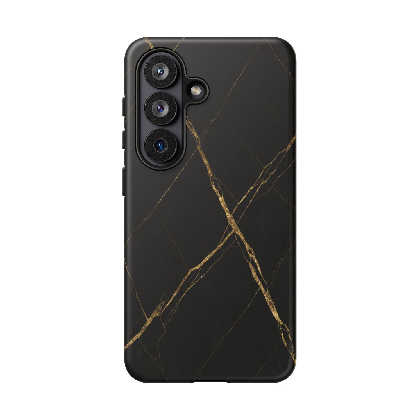 Black Marble Phone Case with Gold Veins – Luxury Minimal Aesthetic Tough Case