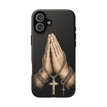 Praying Hands Cross Phone Case – Christian Faith Scripture Cover