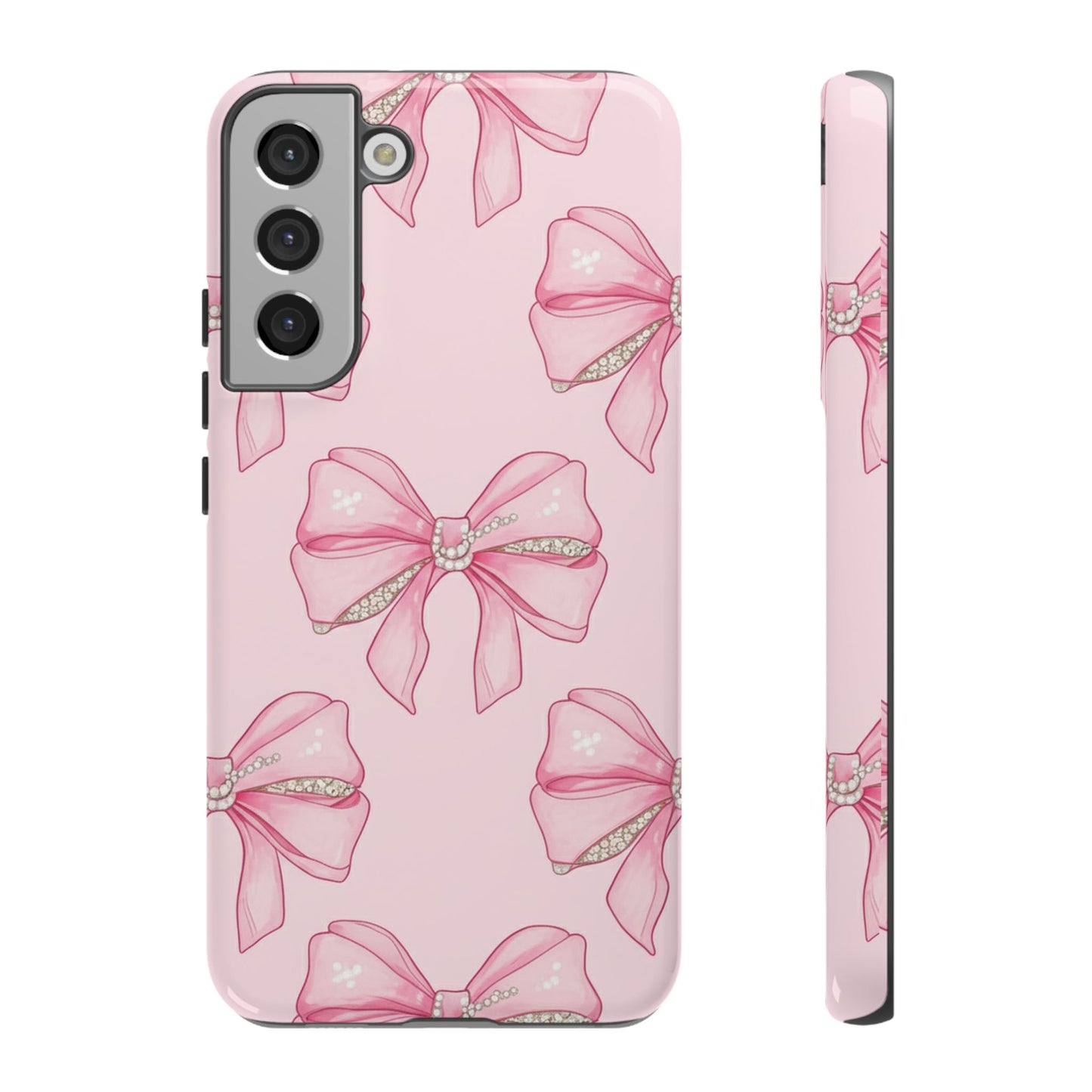 Pink Bow Pattern Phone Case | Coquette Aesthetic Tough Protective Case