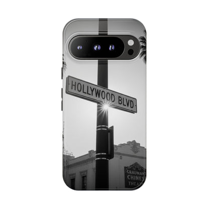 Hollywood Blvd Phone Case | Vintage Los Angeles Street Sign | Black & White LA Aesthetic