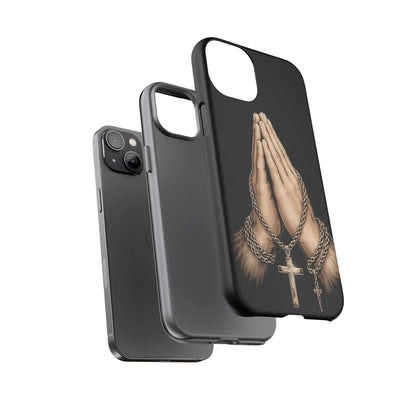Praying Hands Cross Phone Case – Christian Faith Scripture Cover