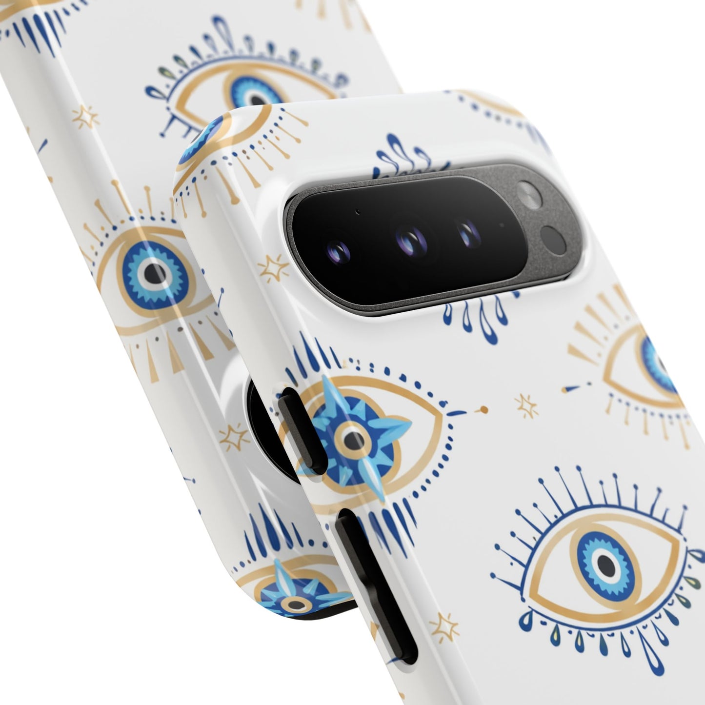 Blue Evil Eye Phone Case – Protective Slim Shockproof Cover for Iphone, Samsung Galaxy and Pixel