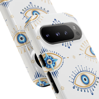 Blue Evil Eye Phone Case – Protective Slim Shockproof Cover for Iphone, Samsung Galaxy and Pixel