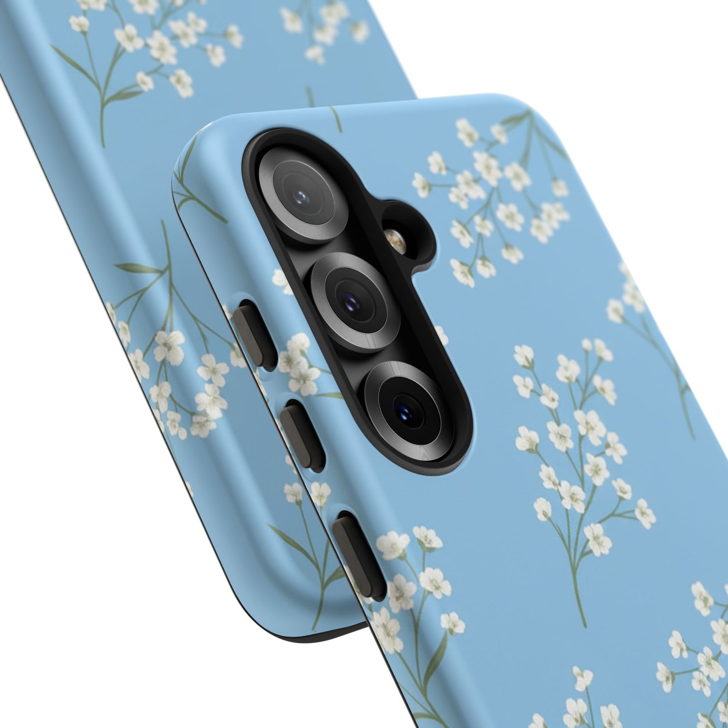 Baby’s Breath Floral Phone Case – Blue Minimal Flower Aesthetic Tough Case