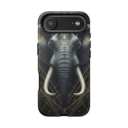 Elephant Mandala Phone Case – Black and Gold Spiritual Elephant Tough Protective Case