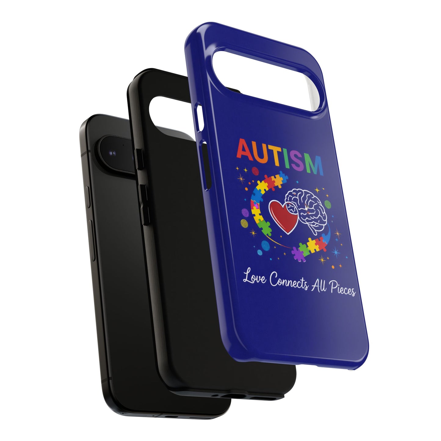 Autism Awareness Tough Case – "Love Connects All Pieces" Phone Case for Iphone, Samsung Galaxy and Pixel