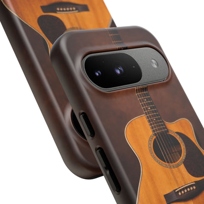 Acoustic Guitar Daisy Phone Case | Rustic Music Lover Tough Cover