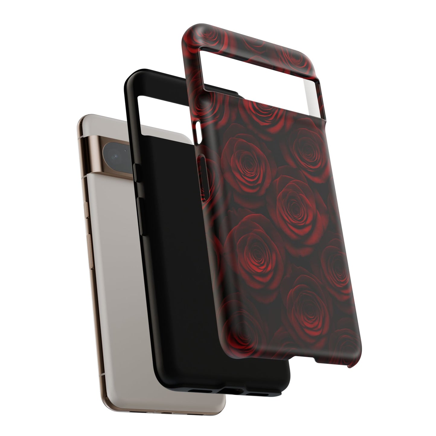 Dark Red Rose Phone Case – Gothic Floral Tough Case (iPhone, Samsung, Pixel)