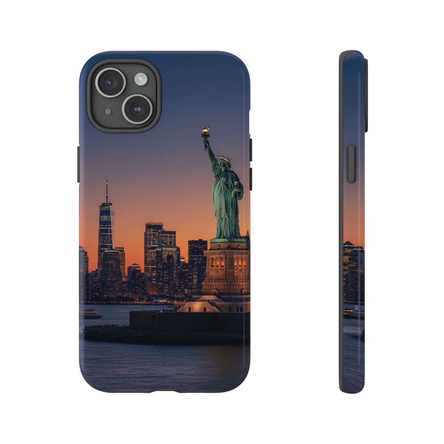 Statue of Liberty Sunset Phone Case – New York City Skyline Travel Aesthetic Tough Case