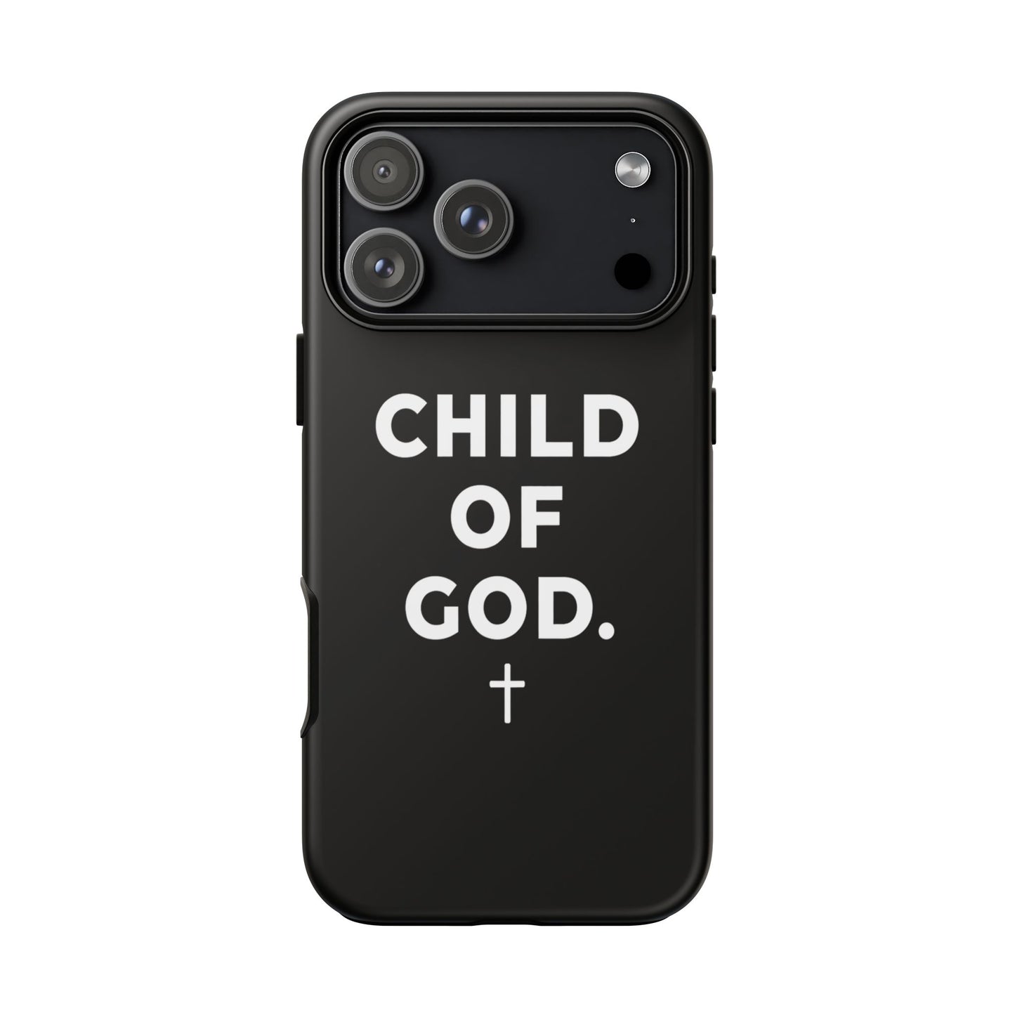 Child of God Phone Case Christian Black Aesthetic Cross Tough Cover