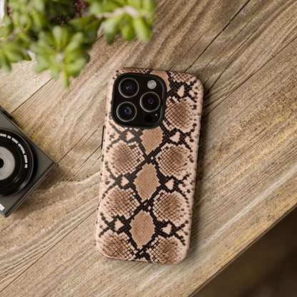 Snake Print Phone Case – Brown Python Pattern Slim Protective Cover for Iphone, Samsung Galaxy and Pixel