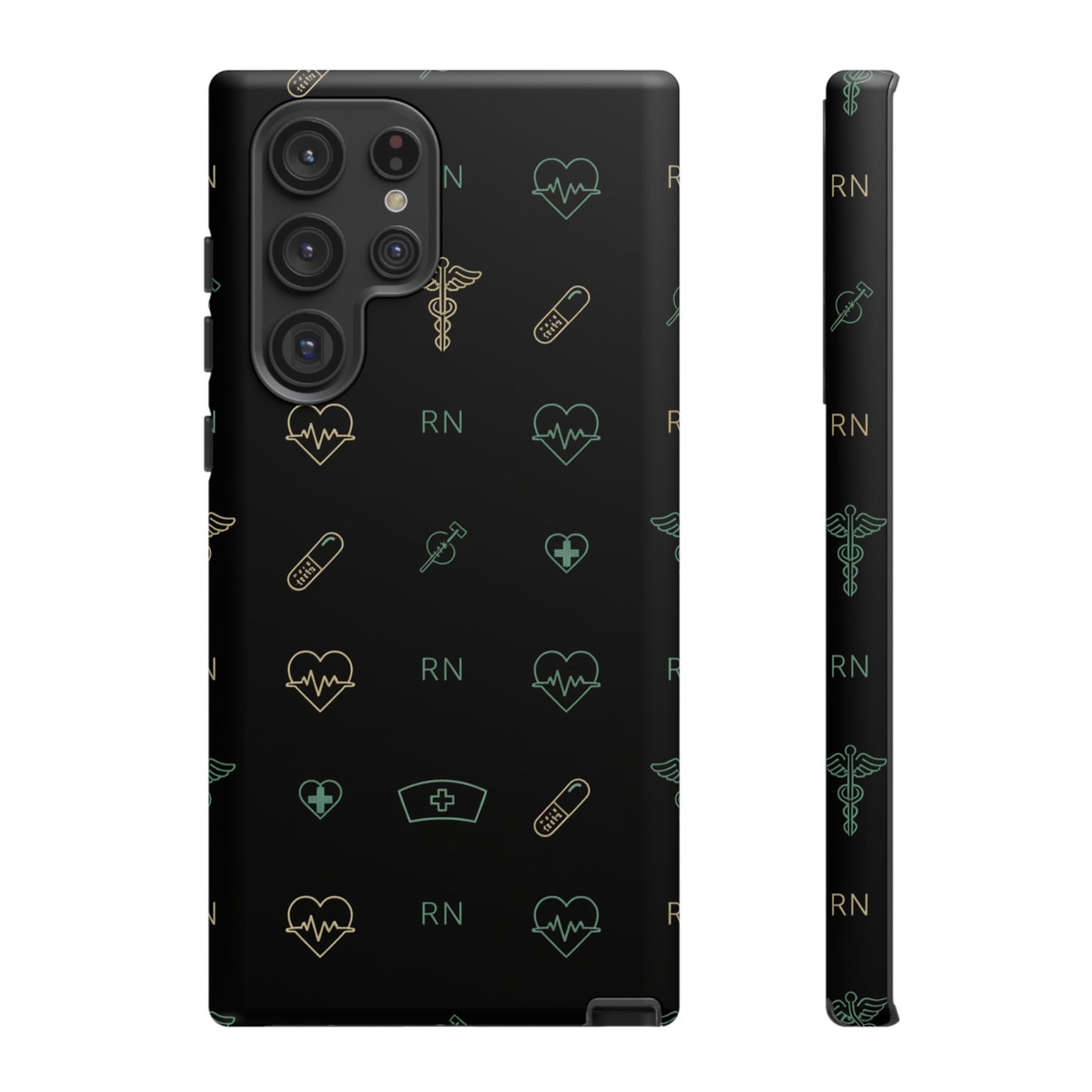 RN Nurse Phone Case – Minimal Medical Icon Pattern Healthcare Worker Tough Case