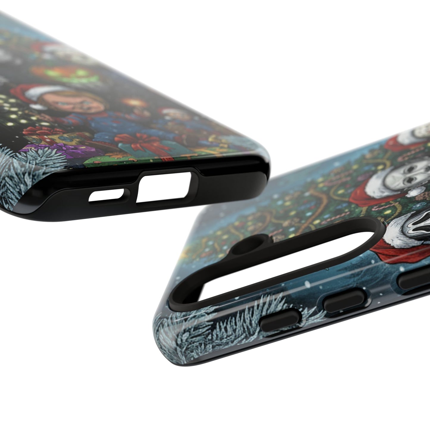 Christmas Horror Phone Case – Festive Slasher Collage Tough Case (iPhone, Samsung, Pixel)
