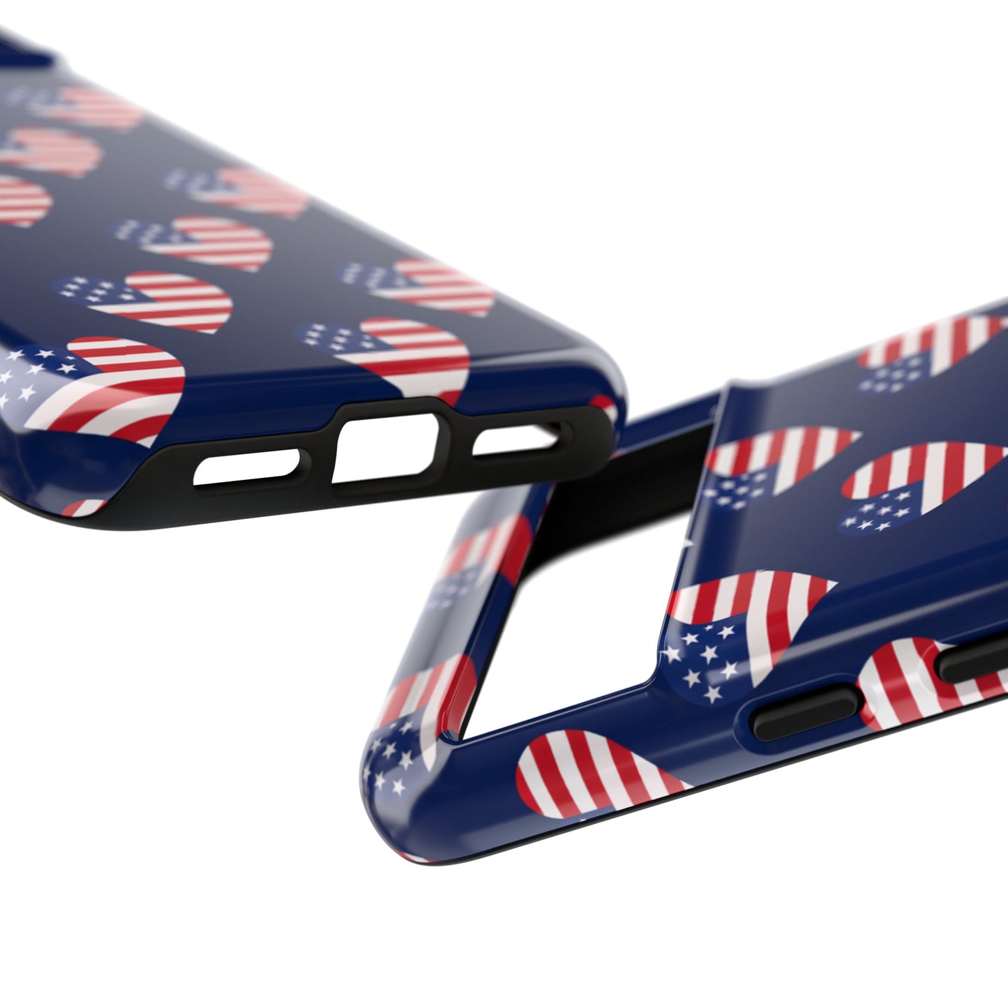 Patriotic American Flag Heart Phone Case – Tough Shockproof, USA Stars & Stripes for Iphone, Samsung Galaxy and Pixel