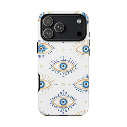 Blue Evil Eye Phone Case – Protective Slim Shockproof Cover for Iphone, Samsung Galaxy and Pixel