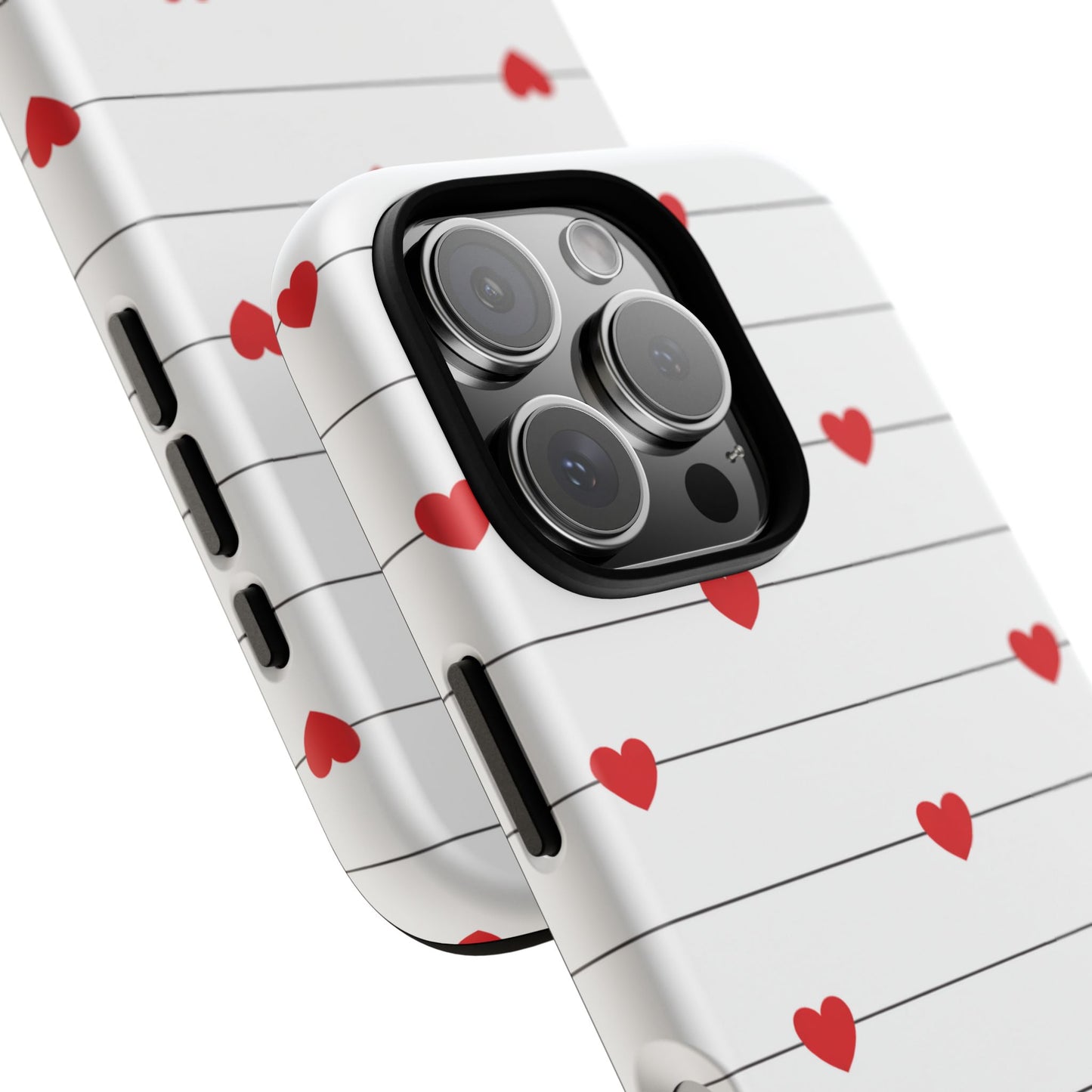 Red Heart Stripe iPhone Case | Tough Shockproof Love Aesthetic Cover