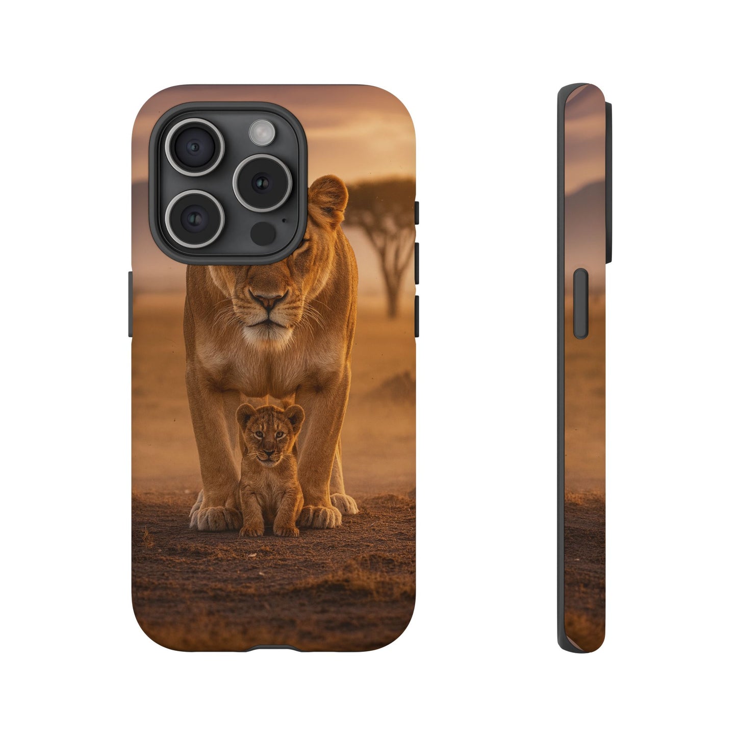 Lioness & Cub Phone Case | Safari Wildlife Tough Case for iPhone & Samsung